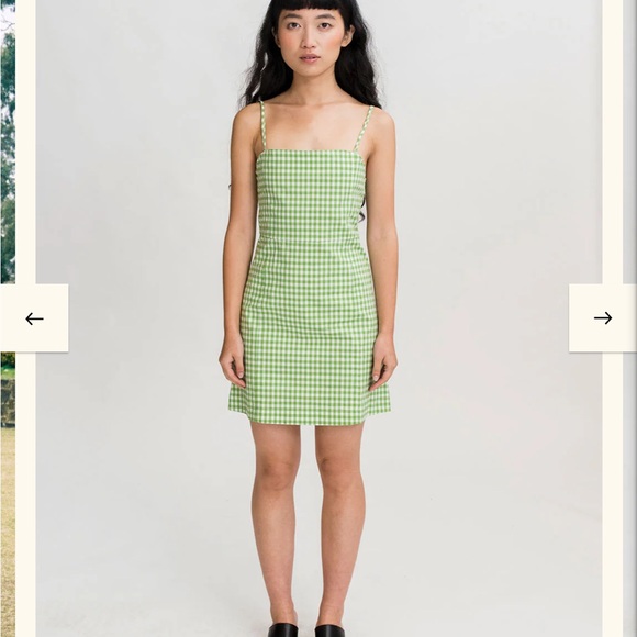 Gingham Green Mini Dress - Picture 2 of 2